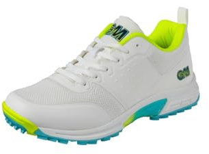Gunn & Moore Unisex Aion Kricket-Schuh, Weiß Fluro Gelb Blau, 43 EU