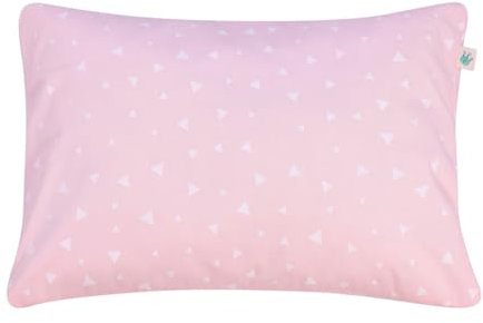 JYOKO Kids Kissen für Kleinkinder, Kissen mit waschbarem Bezug, Bezug aus 100% Baumwolle, 32 x 20 cm (Pink Sparkles)