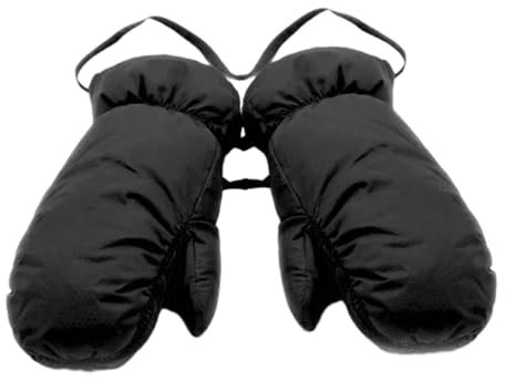 Ronyme Daunenfäustlinge, Handschuhe für kaltes Wetter, verdickt, für Herren und Damen, Winddicht, isoliert, für den Winter, Schneefäustlinge, Skifäustlinge, schwarz M