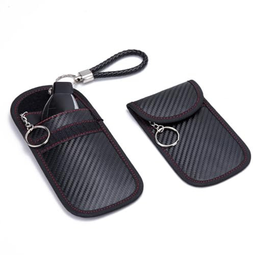 MenYiYDS 1 Pcs Protección sin Llave, Funda para Llave de Coche, protección para Llave de Coche sin Llave, Bolsa de Cuero, Funda para Llave Interceptor, Funda para Llave