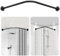 Asta della tenda della doccia a forma di L, 60-138cm asta della doccia d'angolo, asta regolabile della tenda della doccia per il bagno, negozio di abbigliamento, installazione della perforazione