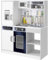AIYAPLAY Play Kitchen, Pretend Toy Kitchen, Kids Kitchen Playset with Sounds and Lights Cooking Stove, Running Water, Coffee Maker Refrigerator, Microwave, Kitchen Accessories