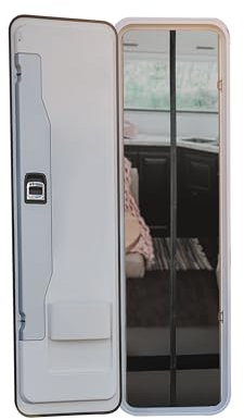 EASYmaxx Rideau moustiquaire pour Caravane - 60 x 180 cm - avec Bandes magnétiques XXL - Moustiquaire pour Caravane - Fermeture Automatique, Noir