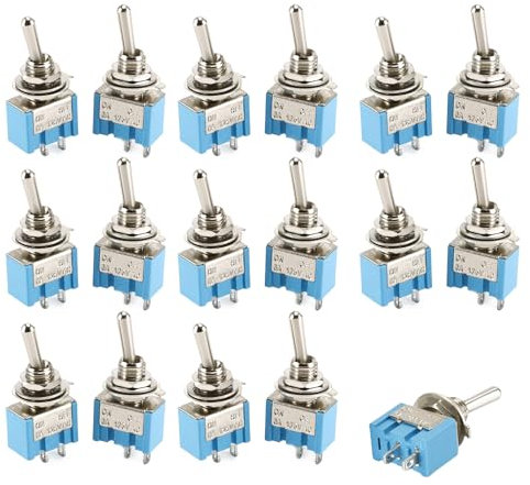 16 Stück Kippschalter 12v,Miniboot 2-Poliger Schalter, 2 Pin 2 Position An/Aus,3a/12v/125v Schalter Geeignet Für Den Einbau In Häusern Autos Und Elektrischen Geräten(Blau)