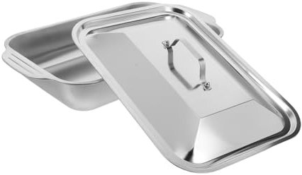 ULTECHNOVO Versatile Serving Tray Large Deep Roasting Pan for Fish Meat Oven Tray Lid for Occasions