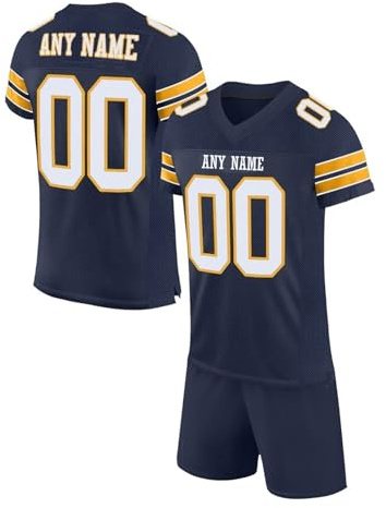 ywkiyrs Custom Football Jerseys for Men Women Personalised Boys American Football Shirts Kit with Name Number Logo Sports Training Jersey
