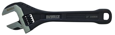 Dewalt Clé réglable en acier de 20,3 cm, avec mâchoires conçues avec précision pour faciliter un minimum de mouvement de mâchoire entre les mâchoires mobiles et fixes pour des ajustements précis.