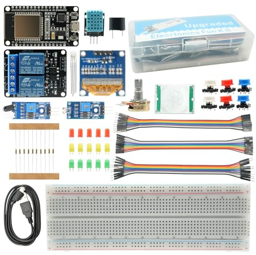 Scheda di sviluppo ESP-32-Starter Kit di base Binghe Kit ESP32 con OLED, sensori, moduli di visualizzazione su scheda Breadboard Compatibile con Arduino