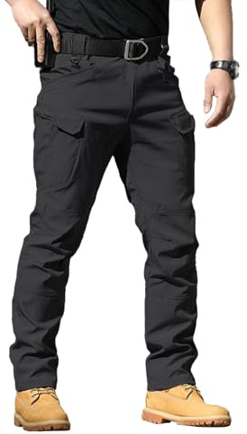 Générique Pantalons de Travail Homme avec Poche Cargo Treillis Militaire Randonnée Chasse Pantalon Tactique Homme Combat Pantalon Stretch Extensible Séchage Rapide Vetement de Travail