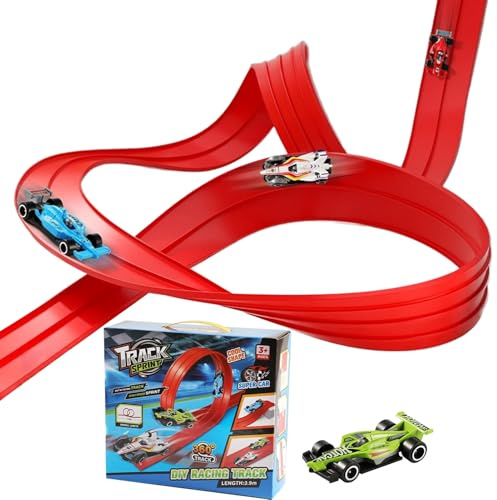 Juego de pista de autos de juguete, unión familiar imprescindible, PVC, pista de autos de juguetes flexibles, pistas de carreras portátiles con vehículo de juguete, juego de carreras de aire para niño