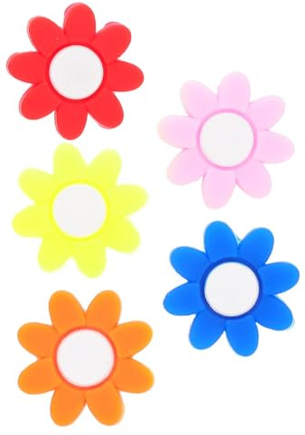 Alasum Amortisseur De Tennis à Fleurs en Silicone Coloré, Lot De 5 Pièces, De Vibrations pour Raquette De Tennis, Accessoires Sportifs pour Joueurs, Usage en Match Et Entraînement
