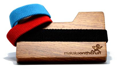 MakakaOnTheRun Holz Kartenetui (Rosenholz): Kleines Portemonnaie, Slim Wallet Kreditkartenetui, Geldbeutel für Männer. Veganes Visitenkartenetui