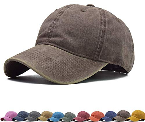 Vintage Unisex Top Cappelli per le Donne Cappelli da Baseball per gli Uomini Papà Cappelli da Baseball per tutti i giorni - Marrone - Taglia unica