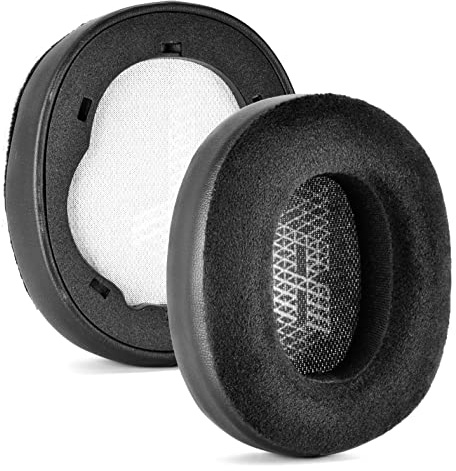 Live 650 BTNC Replacement Ear Pad in Fabric and Memory Foam, Compatible with JBL E65 E65BTNC / Duet NC/Live 650BTNC Live 660 BTNC Headphones (Black (PU+Velvet))