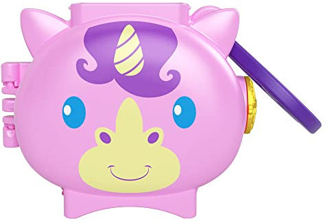 Mattel Polly Pocket Pet Connects - Unicorn Micro Playset - Figurine + Animal + Accessoire