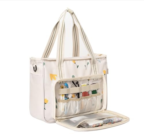 Peirich Kit de Broderie Sac de Rangement, Sac de Rangement pour Fournitures de Broderie et (Sac Uniquement) pour débutants, Adultes