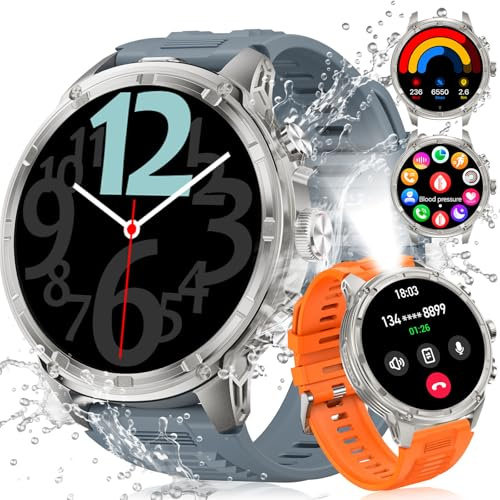 LIGE Smartwatch män pekskärm smartklocka med telefonfunktion fitnessklocka 100+sportlägen/sömnmonitor/IP68 vattentät, smart klocka kompatibel med iOS Android2024