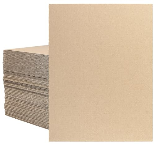SOUJAP 100 PCS A4 Corrugated Cardboard Sheets, 30.5 x 22.9 x 0.2cm Corrugated board for Packaging Shipping