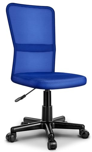 RILOOP Bürostuhl Chefsessel Drehstuhl Bürosessel Kinder Schreibtischstuhl Mesh Netz (Blau)