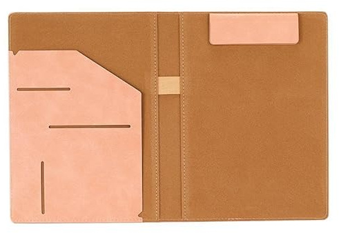 Porte-documents A5 avec fermeture multifonction en cuir pour bureau