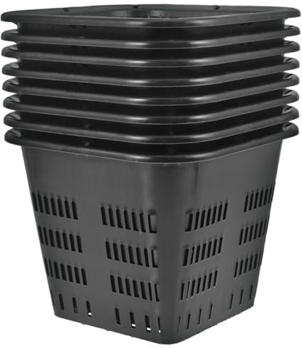 WEKADRIN Set 8 Pezzi Vasi in Rete Di Plastica Per Coltivazione Fuori, Cestini Per Piantagione Senza, Tazze a Rete Per Germinazione, Adatti a Coltivazione Fuori e Giardinaggio Balcone