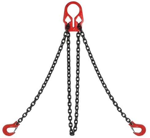 WENHUALI 5/16 Inch x 10 Ft Lifting Chains with Adjuster Hooks, Chain Slings for Dual Leg Chain Maximum Load 7000lbs, Heavy Duty Industrial Grab Chain Hook for Cranes, Truck Towing
