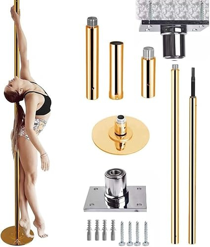 Poledance-set - Hemmaträning Poledance-stång, lämplig för nybörjare och proffs, komplett set för en ultimat träningsupplevelse, Guld - 2,9m,Gold-2.9M