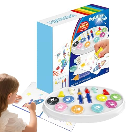 Genérico Kit De Colorear Para Niños,Con Lápiz Con Sello De Pintura | Set De Pintura Con Pinceles De Acuarela Para Niños - Para Y Niñas De 3 A 8 Años, Para El Hogar, El Aula, La Escuela Y Aprendizaje