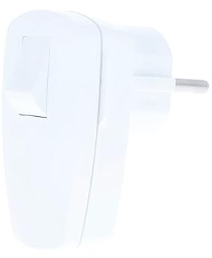 as - Schwabe fiche de contact de protection 230 V / 16 A – avec Interrupteur à 2 broches – section maximale du câble 1,5 mm² – fiche coudée avec Interrupteur - IP20 intérieur - blanc, 45035