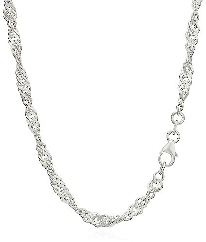NKlaus 50cm Singapurkette 925 Silber elegante Halskette Breite: 3,7mm Collier 8,6g schwer 5925