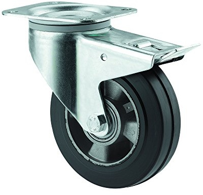 Tente 0090029300 Roulette pivotante à frein ø 200 mm roue en Caoutchouc Noir