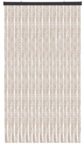 Arsvita Flauschvorhang Türvorhang (90x200 cm) in Meliert Beige-Weiß als Insektenschutz für Balkon, Terrasse oder Wohnmobil, Wohnwagen, Pavillon