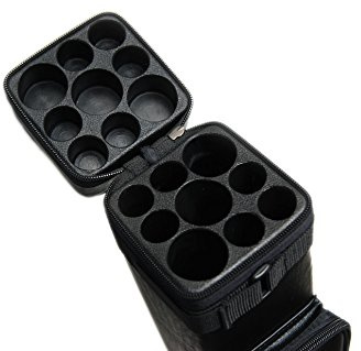 HAN'S DELTA 3B6S Hard 3x6 Pool Cue Case - Billiard Stick Carrying Case - 3 Butt 6 Shaft, (Several Colors Available) (Black)