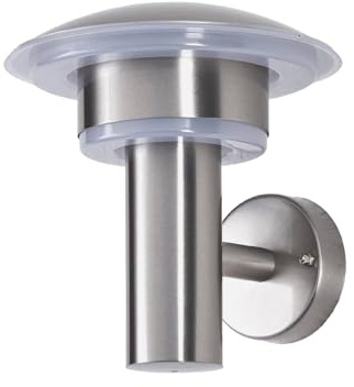 Lindby LED Outdoor Wall Light Lillie (Modern) in Silver Made of Stainless Steel (1 Light Source,) from wall lamp for Exterior/Interior Walls, House Terrace und Balcony