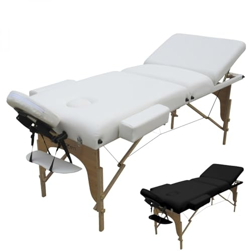 Vivezen - Table de Massage 15 cm Pliante 3 Zones en Bois avec Panneau Reiki + Accessoires et Housse de Transport - Plusieurs Coloris