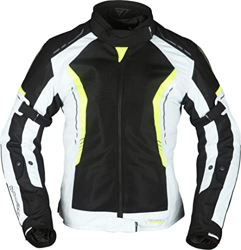 Modeka Khao Air Damer Motorcykel Textil jacka (Black/Grey/Neon,36)