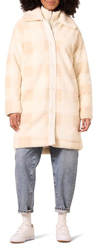 Amazon Essentials Manteau Teddy Oversize En Sherpa Femme, Beige Ivoire Carreaux Lainés, XXL