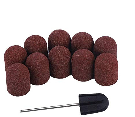 DEWIN Nagelborrbit Blocksliplock, 2 typer 10 st Nageldedikerad huvudslipning Sliplock Polermaskin Sand Manikyr Pedikyrverktyg (Storlek: 13 * 19)