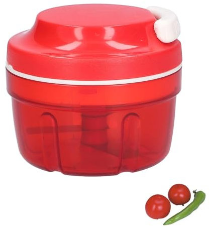 ANBOO Hachoir à oignons, hachoir à oignons, hachoir manuel rouge avec câble de serrage, cuisine, ménage, hachoir multifonction, manuel, oignon, ail, légumes, hachoir à viande