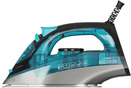 Black+Decker - Ferro da Stiro a Vapore 2200W | Vapore Continuo 30g/min | Colpo Vapore 120g/min | Piastra in Acciaio Inox | Anticalcare e Antigoccia | Stiratura Verticale | Spray | Punta di Precisione