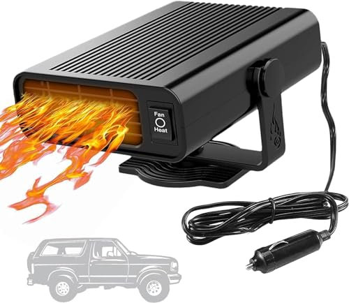 Showvigor Tragbare Autoheizung, 2-in-1 Schneller Heizlüfter 12V 150W, der in Zigarettenanzünder Einsteckt, Überhitzungsschutz, Getriebe einstellbar, Kein Geräusch, Windschutzscheibe Autoheizer