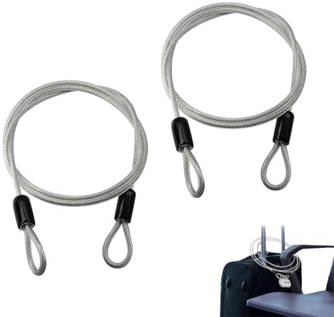 Bike Lock Cable – 2PCS 79 Inch Lightweight Double Loop Steel Security Chain, Durable Anti-Theft Wire Lock for Scooter, Bicycle, Suitcase, Padlocks, Outdoor Travel & Portable Use