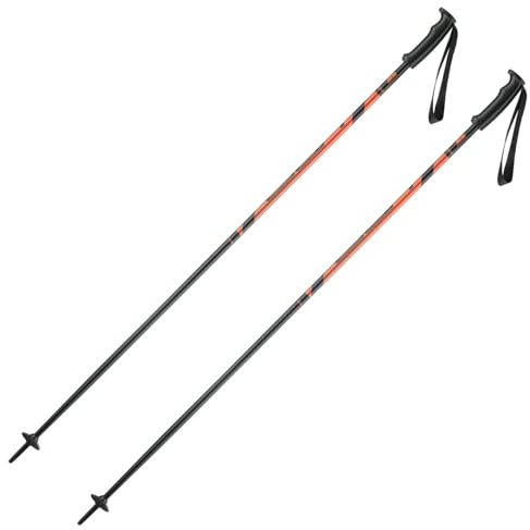 Bastoni da sci Elan Hotrod arancione – 120 cm – Bastoni da sci Alpin – Bastone da sci in alluminio di alta qualità – All Mountain Stock – Unisex – Manico ergonomico – Cinturino da polso regolabile