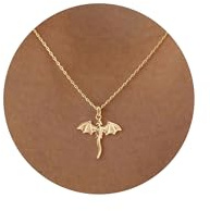 DCNCLADY Collar para Mujer Chapado en Oro de 14K – Collar Fino con Colgante de Dragón – Cadena Minimalista – Regalo Elegante para Mujeres