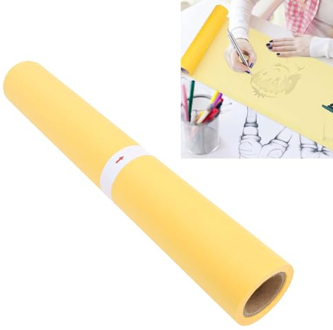 BAFOVY Papier Calque en Rouleau, Jaune Translucide 12 Pouces 31 Cm de Large pour Dessin Couture Croquis Loisirs Créatifs, avec Haute Transparence et écriture Fluide, adapté aux (23 mètres)