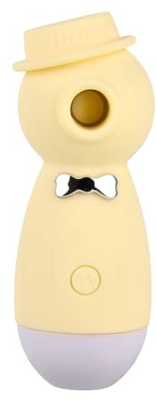 Qcpuuu Vibrazione per Stimolazione Clitoridea Femminile, Morsetti per Capezzoli con 10 Modalità di Aspirazione, Stimolatore Clitorideo per Lei, Vibratore a Onde di Pressione per Donna, Giallo Limone