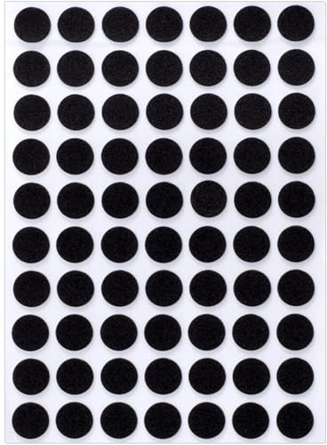 SmallCat 70 Pcs Small Felt Furniture Pads, Self-Adhesive EVA Foam Dot Circles, Round Felt Furniture Stickers for Desks Drawers Vases Photo Frames Cabinets Doors-Black (0.39'')