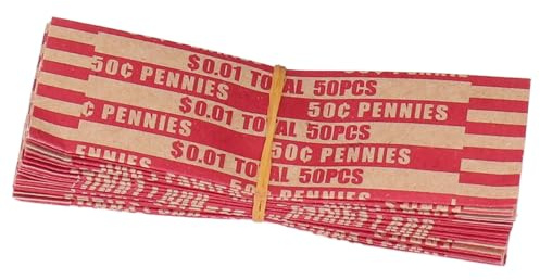 Alomejor Involucro per Monete Preformato Con Codice Colore Avvolgitore per Rotolo di Monete di Grande capacità per Macchine Contamonete Automatiche Involucro per da 300 Pezzi ($ 0,01)