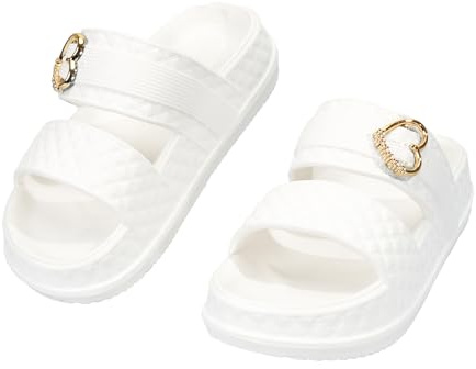 JOMIX Ciabatte Donna Platform con Fibbia a Cuore Estive EVA Sandali Comodi e Antiscivolo per Casa Doccia Piscina Mare Spiaggia