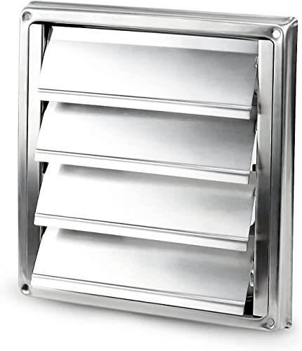 Grille de Ventilation,Ailao Ventilation Ventilation en Acier Inoxydable Mur Ventilation Carré Sèche-Linge Extracteur Ventilateur Sortie, 100mm